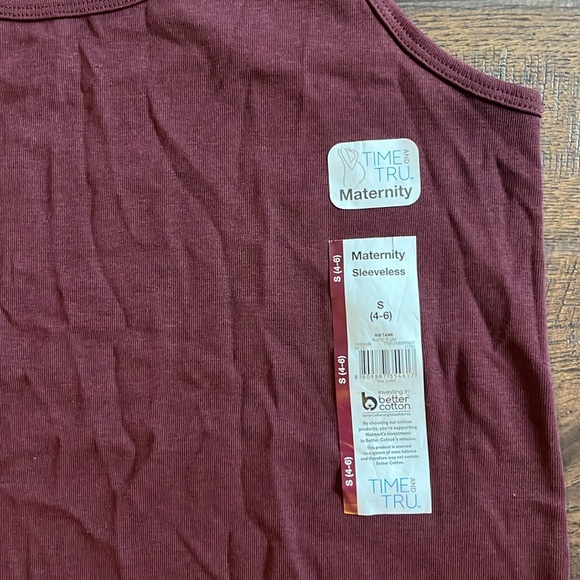 Time and Tru Women’s Maternity Sleeveless Tank Top Size Small (4-6) Rustic Plum - Picture 11 of 11